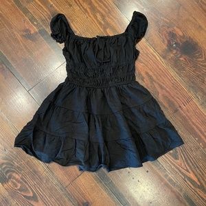 Tie-Front ruffle mini dress